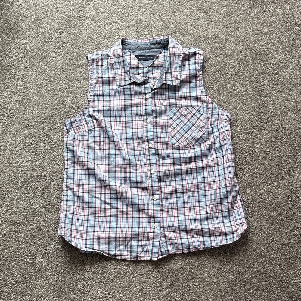 Tommy Hilfiger Multicolor Plaid Sleeveless Shirt